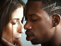 黒人, ブロンド, フェラチオ, 手コキする, 異人種間, なめる, オマンコ, ガリガリ