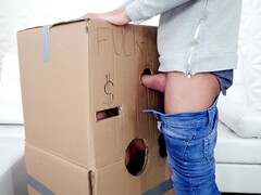 Makeshift Cardboard Gloryhole 1 - TwistysHard