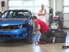 Gorgeous lady Helen worships cock and asshole