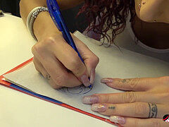 Pijpbeurt, Bruinharig, Europees, Tatoeage, Tietenklus