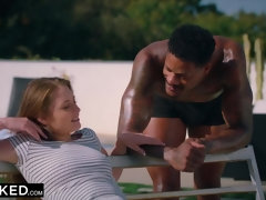 デカチン, 黒人, フェラチオ, 茶髪の, 中出し, チン, 現実, 馬乗り