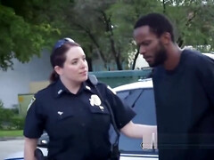 Milf cops subdue criminal into banging them out in broad daylight