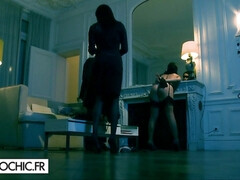 美女, デカパイ, 茶髪の, 巨乳な, バック, 服従, なめる, ストッキング