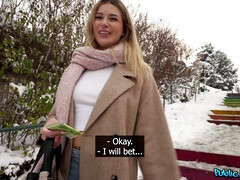 Grosse titten, Blondine, Blasen, Stiefel, Schwanz, Aufs gesicht abspritzen, Pov, Spanisch