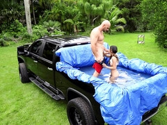 Asian chick Lulu Chu blows JMac and gets fucked from behind