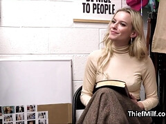 mom busted with stolen dildos gets on knees