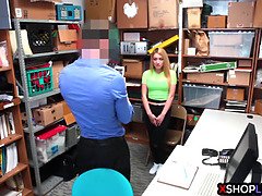 Kinky teen caught stealing and fucked by a security guy