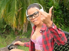 Zwart, Pijpbeurt, Hondjeshouding, Zwart, Interraciaal, Gezichtspunt, Kort haar, Tiener