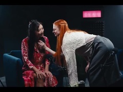 Lesbian Redhead Freezes Time To Dominate Asian Maid - Hardcore Lezdom Face Fucking & Squirting