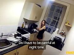 Policeman fucks a single milky uk lady in her apartment - faux cop