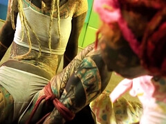 ブロンド, ボンデージ, フェティッシュ, ドイツ人, Hd, 小柄, タトゥー, ティーン