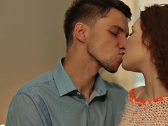 フェラチオ, 茶髪の, カワイイ, ヨーロピアン, キス, 馬乗り, タトゥー, オッパイの