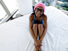 Petite Nerd Ebony Babe in Glasses Gets Pounded - Nicole Bexley