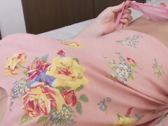 Graceful Asian teen flashing shaved twat