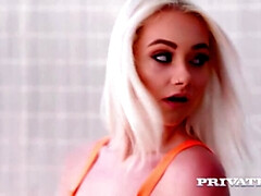 Grote kont, Blond, Sperma in gezicht, Hd, Vrijster, Kousen