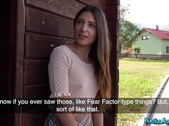 Bruinharig, Lul, Europees, Natuurlijke tieten, Openbaar, Tieten likken