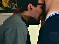 Fucking buddy's throat good and cum on his face