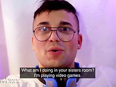 フェラチオ, 茶髪の, エロ熟女, 母, オマンコ, 義母, ストッキング, 三人