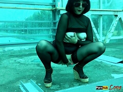 Frau, Fetisch, Flashen, Masturbation, Nackt, Nackt, Öffentlich, Muschi