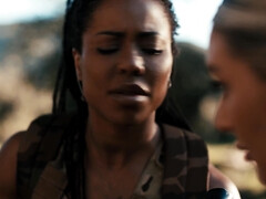 緊縛, デカパイ, 黒人, フェラチオ, ボンデージ, チン, 黒人, 開帳