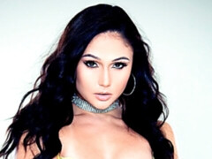 Beautiful oiled brunette Ariana Marie is enjoying hardcore anal fuck