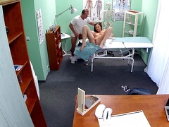 Passionate college babe gets fucked by horny doctor