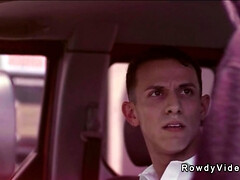 Beardy gay anal fucks new worker in the sex club