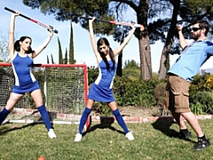 デカ尻, デカチン, デカパイ, フェラチオ, 茶髪の, バック, アウトドア