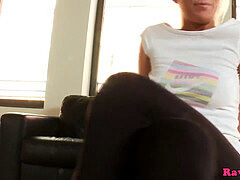 Interracially analed ash-blonde eurobabe pov