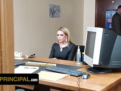 Strips Down Busty Stepmom Vivianne Desilva And Drills Her Plump Pussy With His Desk