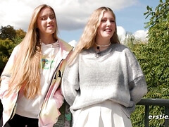 素人, デカパイ, ブロンド, レズビアン, なめる, 自然山雀, オマンコ, 剃毛