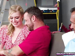 ブロンド, フェラチオ, チン, フォアサム, グループ, 手コキする, Hd, ティーン