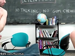 Slutty Teen Schoolgirl Horny in Detention