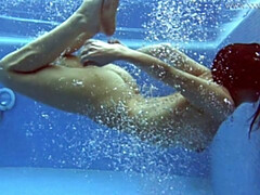 デカパイ, 茶髪の, 女, Hd, 公共, 一人, ティーン, 水中