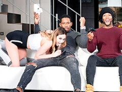 お尻, ブロンド, フェラチオ, ダブル開発, ハードコア, 3p男男女, 自然山雀, ティーン