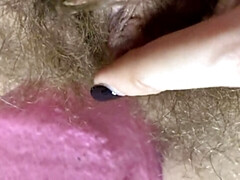 Leie, Kitzler, Nahaufnahme, Extrem, Behaart, Masturbation, Orgasmus, Pov