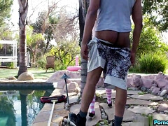 Ébano, Sexo duro, Enorme, Interracial, Al aire libre, Pelirrojo, Flaco, Tetas