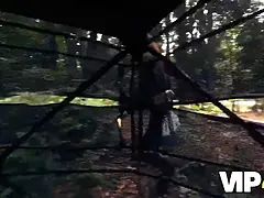 Man die toekijkt, Vriendin, Hd, Natuurlijke tieten, Buiten, Gezichtspunt, Kut duiken, Roodharige vrouw