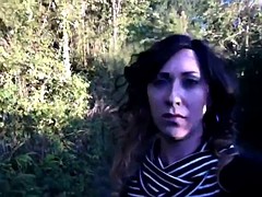 transsexual flashing and stripping by the cycle track