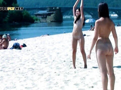 18 jaar, Enthousiasteling, Lieveling, Strand, Nudist, Openbaar, Tiener