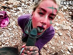 Amateur, Playa, Pareja, Polla, Alemán, Al aire libre, Chupando, Tatuaje