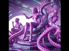 Hot MILF Femdom Pegs Sissy Slave with Alien Dildo