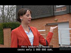 Tussi, Braut, Braunhaarige, Geschnappt, Europäisch, Füsse, Lecken, Titten