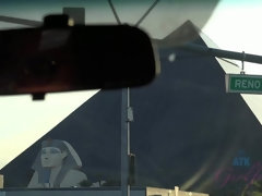 浴室, ブロンド, 彼女, オナニー, パンティ, 剃毛, 喫煙, オッパイの