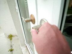 アナル, お尻, 茶髪の, チン, 足, フェティッシュ, キッチン, ピアス