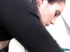 Amateur, Sucer une bite, Brunette brune, Éjaculation interne, De plein air, Pov, Public