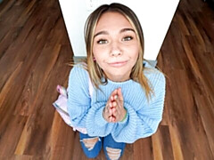 Gros cul, Grosse bite, Blonde, Sucer une bite, En levrette, Pov, Adolescente, Nénés