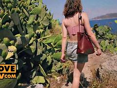 Amateur, Sucer une bite, Brunette brune, Fétiche, Hard, De plein air, Pov, Public