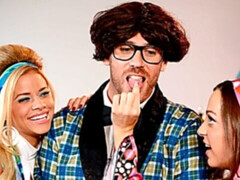 フェラチオ, 映画, バック, ドレス, 女 人男 人, 淫乱熟女, 三人, オッパイの