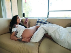 Enthousiasteling, Aziatisch, Zwart, Masturbatie, Natuurlijke tieten, Klein, Kut duiken, Alleen